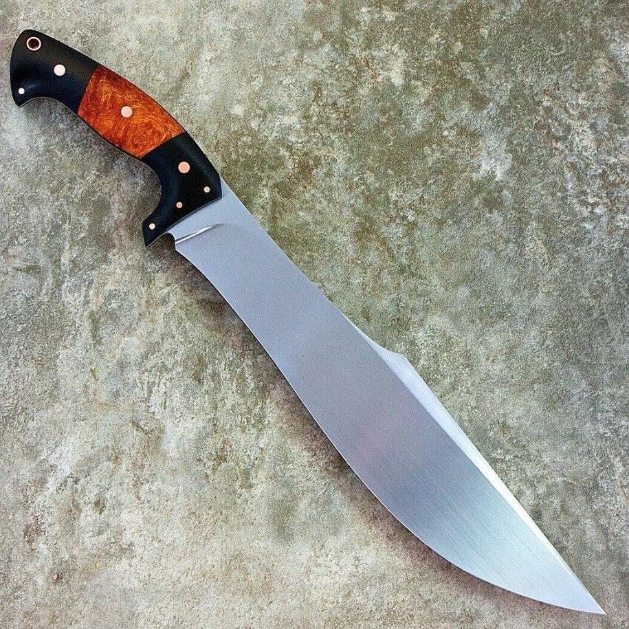 Handmade Carbon Steel Drop Point Knife High Polish Wood Handle