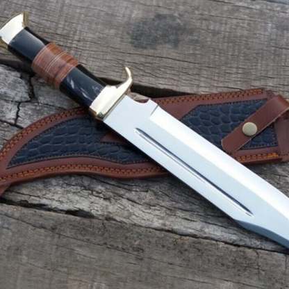 18 Custom Handmade Carbon Steel Crocodile Dundee Bowie Knife  Leather Sheath buyjpg