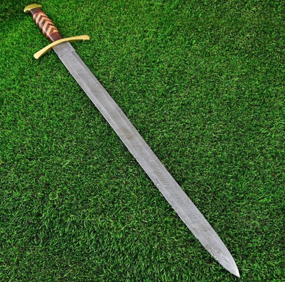 Heathen Army Damascus Steel Sword  Pattern Welded Steel Hand Forged Historical R 2jpg