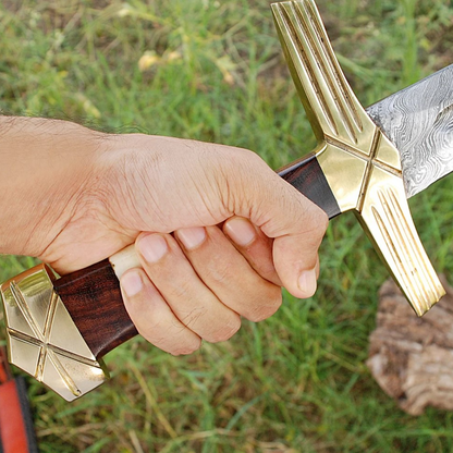 Formidable Viking Ruler Damascus Steel Sword - Pattern Welded Hand Forged Collectible Medieval Replica Sword.jpg