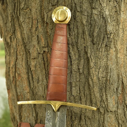 Berserker Wolf Warrior Damascus Steel Viking Sword  Full Tang Collectible Re 2jpg