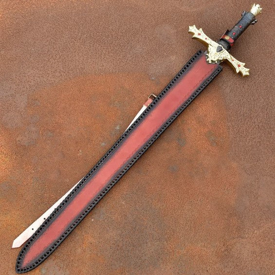 King Arthur Excalibur Damascus Steel Sword  Hand Forged Ornate Medieval Dec 5jpg