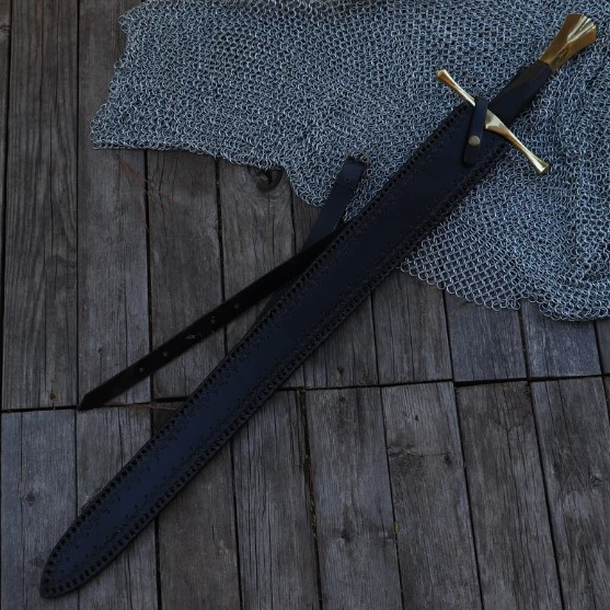 New Horizons Collectible TemplarStyle Sword  Hand Forged Damascus Steel Med 5jpg
