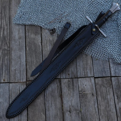 Celestial Dance Damascus Steel Sword  Medieval Hand Forged Templar Inspire 5jpg