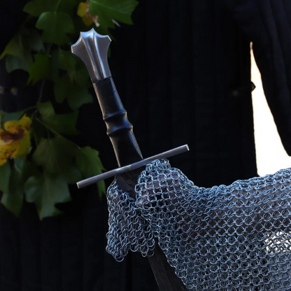Celestial Dance Damascus Steel Sword  Medieval Hand Forged Templar Inspijpg