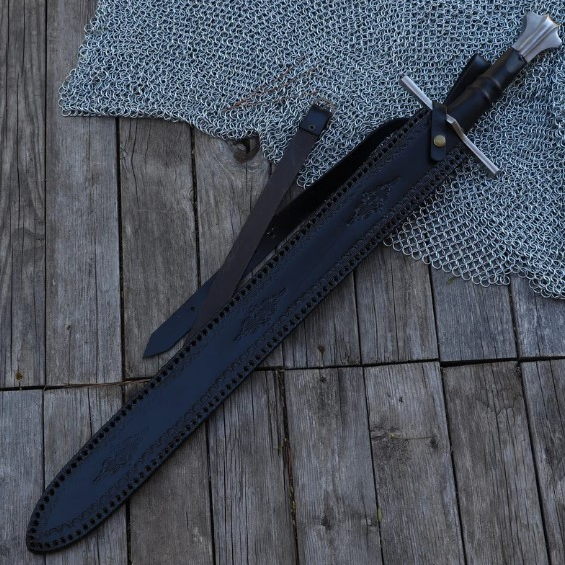 Celestial Dance Damascus Steel Sword  Medieval Hand Forged Templar Ins 5jpg