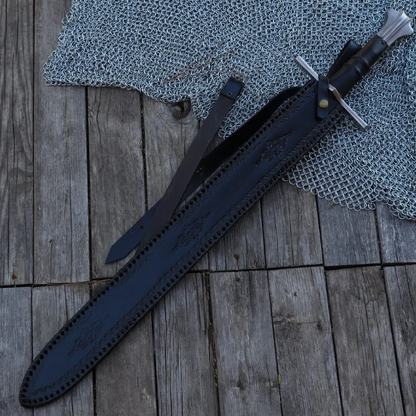 Celestial Dance Damascus Steel Sword  Medieval Hand Forged Templar Ins 5jpg