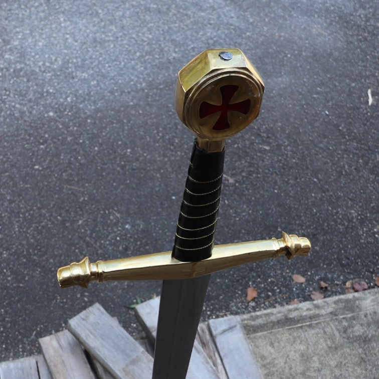 Prestigious Templar Knights Battle Ready Long Sword - Hand Forged High 1095 Steel Historical Replica Functional Collectible Knight.jpg
