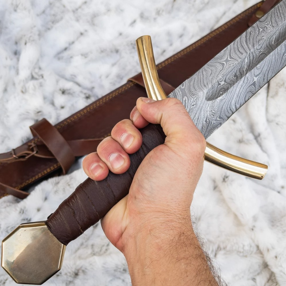 Einherjar Blade of Valhalla Damascus Steel Viking Long Sword in usajpg