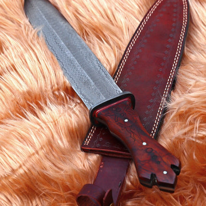 Morningstar Full Tang Damascus Steel Dagger Hand Forged Collectible Ritual Knifesjpg