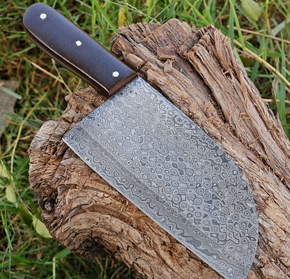 Berdella Damascus Steel Serbian Cleaver Knife in usjpg