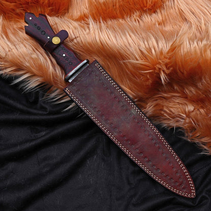 Morningstar Full Tang Damascus Steel Dagger Hand Forged Collectiblejpg