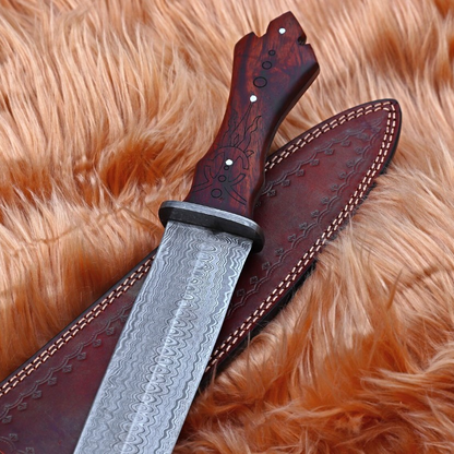 Morningstar Full Tang Damascus Steel Dagger  Hand Forged Collectible Ritual Knifejpg