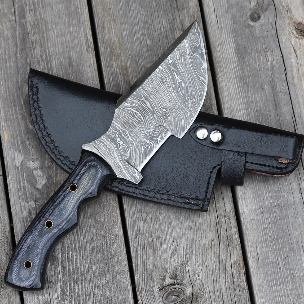 Blue Lagoon Damascus Steel Tracker Knife for salejpg