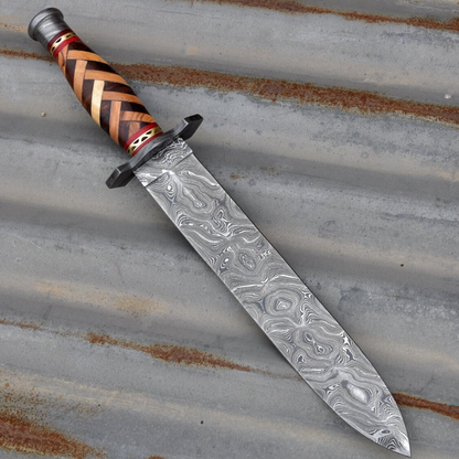 Basket Weaver Damascus Steel Dagger in usjpg