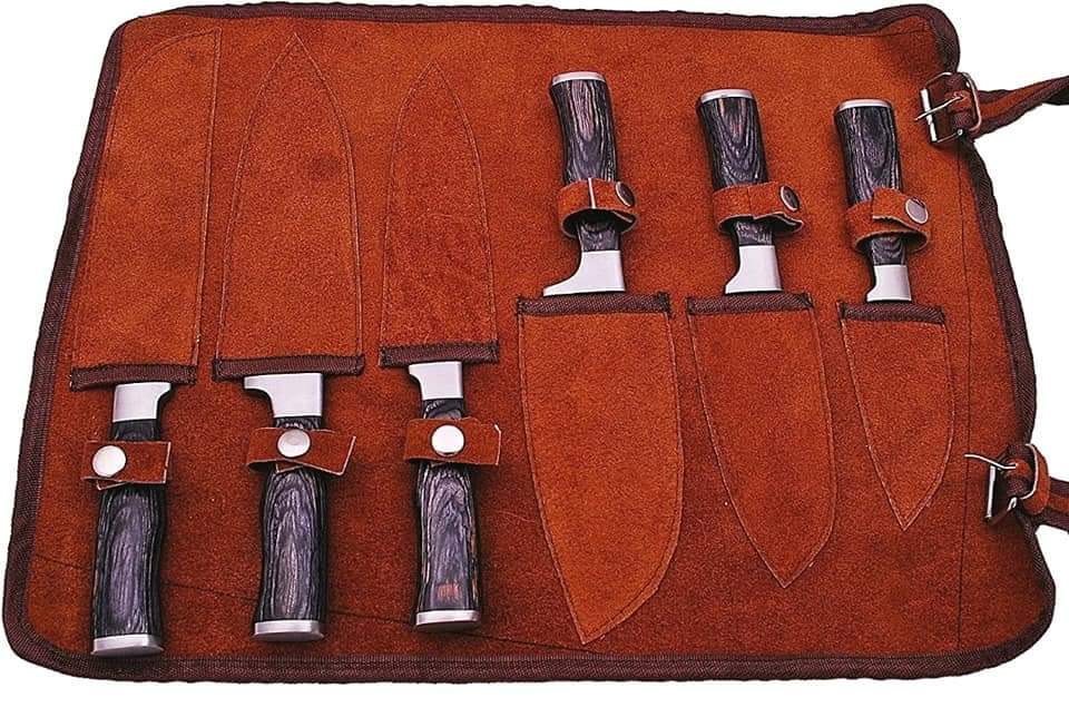handmade Damascus chef set
