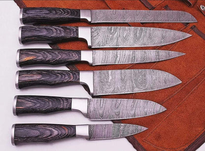 handmade Damascus chef set