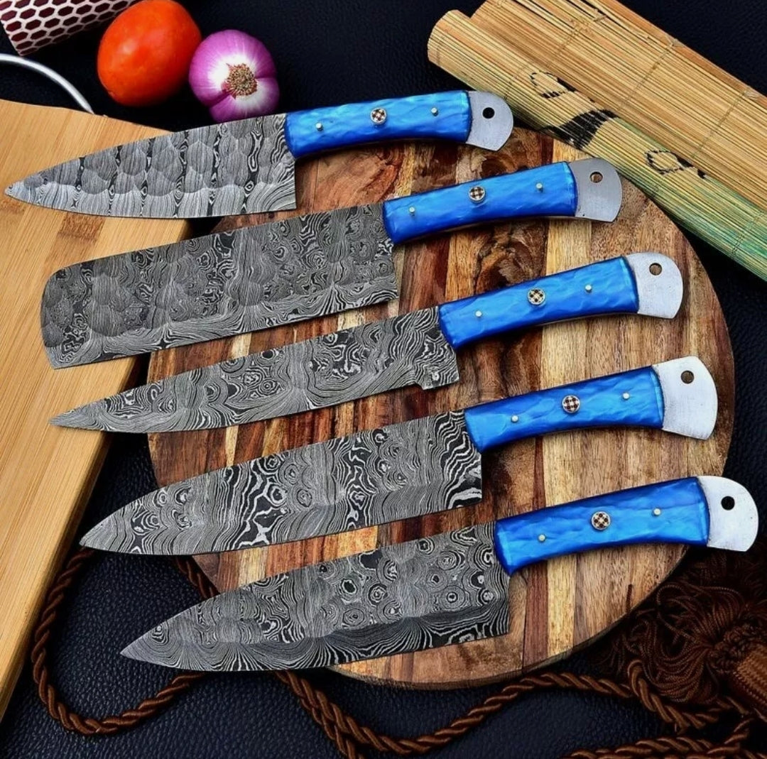 Handmade Damascus Chef Set of 5
