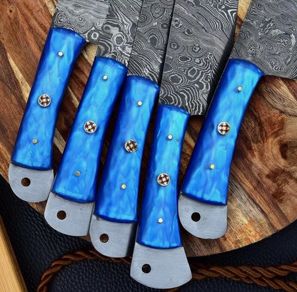 Handmade Damascus Chef Set of 5