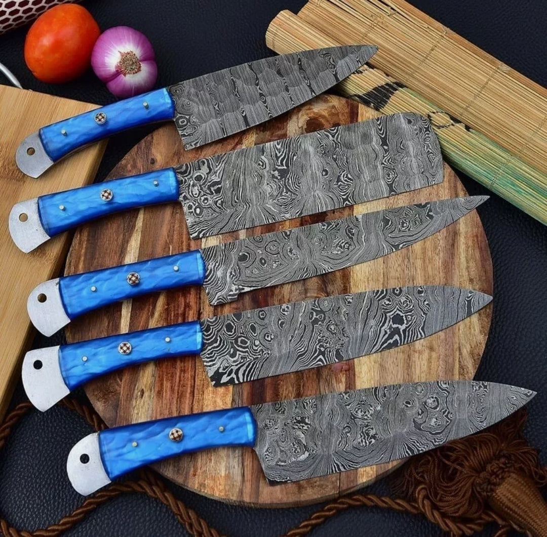 Handmade Damascus Chef Set of 5