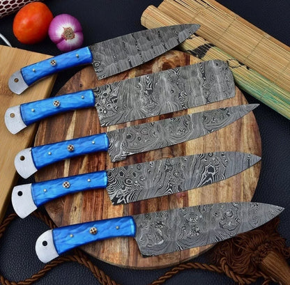 Handmade Damascus Chef Set of 5