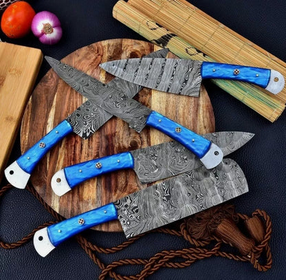 Handmade Damascus Chef Set of 5