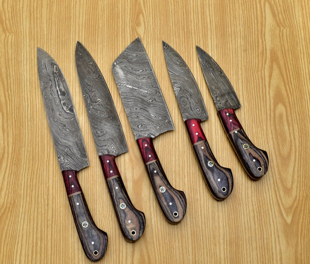 Damascus Chef Set Of 5 Pieces