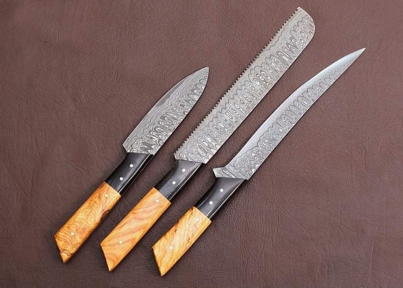 Personalized Gift Damascus Chef Set for Mom