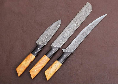 Personalized Gift Damascus Chef Set for Mom