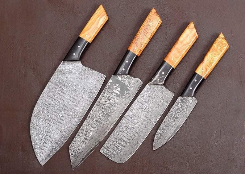 Personalized Gift Damascus Chef Set for Mom