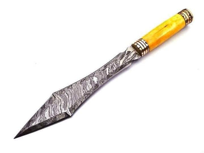 Damascus Steel knife, Hunting knife with sheath, fixed blade Camping knife, Bowie knife, Handmade Knives, Gifts For Men