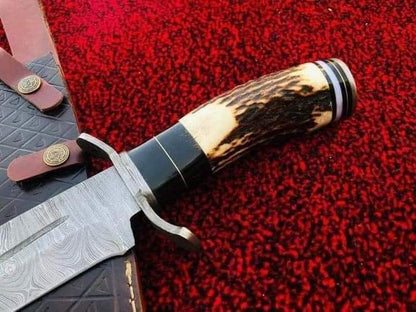 Damascus Steel Hunting Knife with Sheath near me