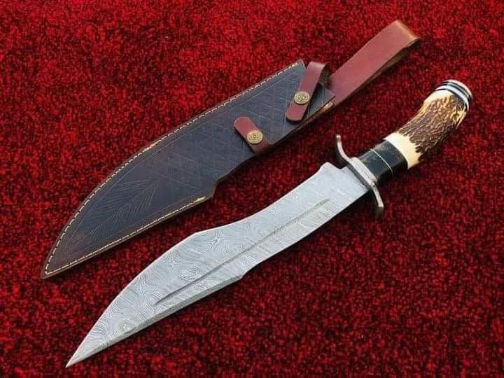 Damascus Steel Hunting Knife with Sheath near me