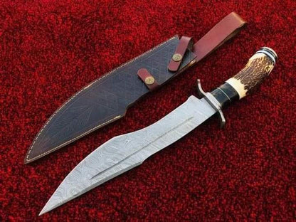 Damascus Steel Hunting Knife with Sheath near me