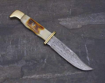 Damascus Steel Hunting Knife with Sheath near me