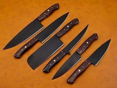 Damascus Chef Set Of 6 Pieces ,Custom Handmade Chef Set , Handmade Damascus Chef Set ,Personalized Gift For Mother