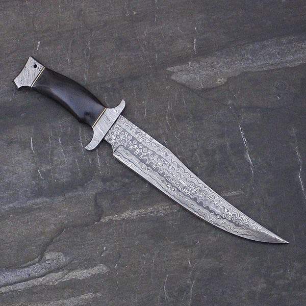Damascus Steel knife, Hunting knife with sheath, fixed blade Camping knife, Bowie knife, Handmade Knives, Gifts For Men