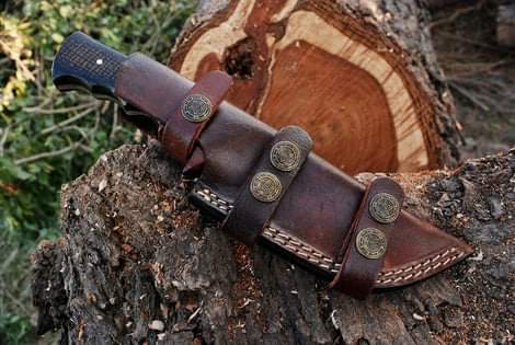 Damascus Steel Hunting Knife with Sheath in usa