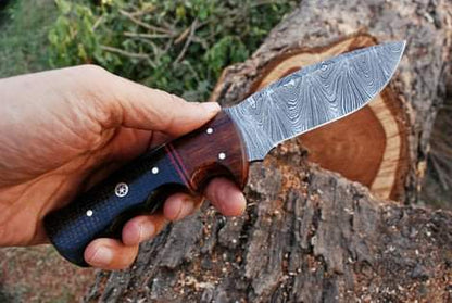 Damascus Steel Hunting Knife with Sheath in usa