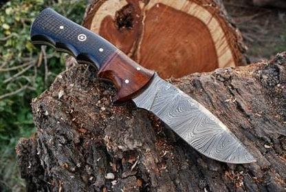 Damascus Steel Hunting Knife with Sheath in usa