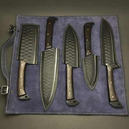 custom handmade Damascus chef set near me