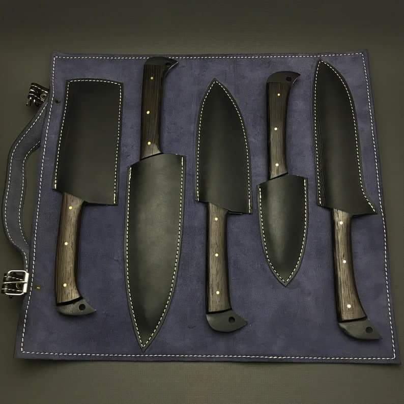 custom handmade Damascus chef set near me