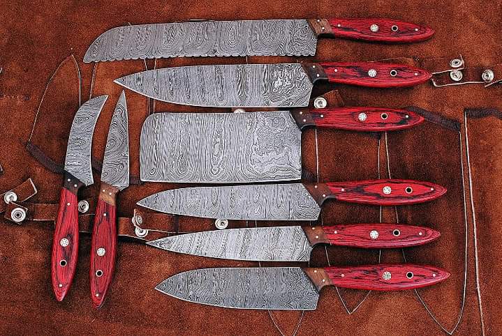 Damascus Steel Chef Set of 8 Pieces