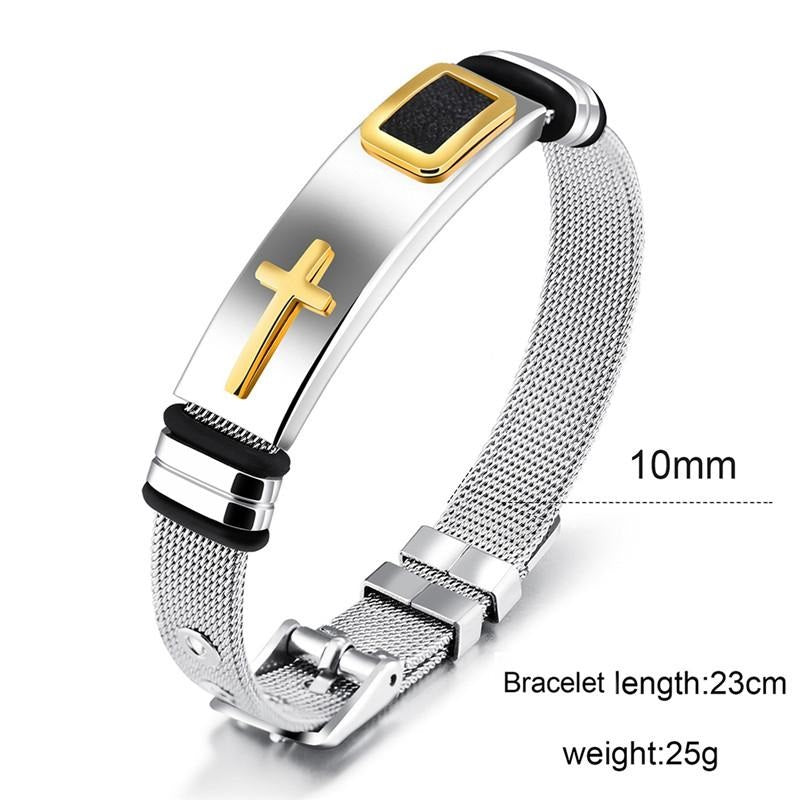 Stainless Steel Men's Cross Bracelets2.jpg