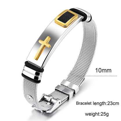 Stainless Steel Men's Cross Bracelets2.jpg
