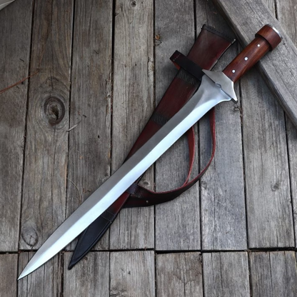 Conceptualized Ache Full Tang Strong Viking Sword - Functioning Replica Peened and Pinned Tang Durable Collectible Sword