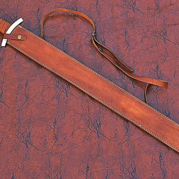 Damascus Sword Claymore SwordDouble Edge Blade Sword Crown Shape Pommel Battle Ready Sword W  S