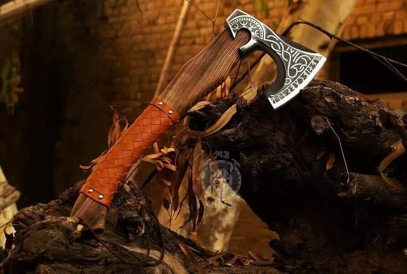 Ragnor hunting axe,viking axe with rose wood,wedding gifts for him,anniversary gifts for her,gifts for him, camping axes