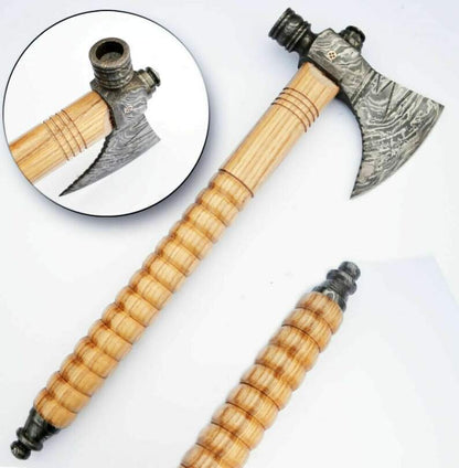 hunting axe, viking axe, with rose wood,wedding gifts for him, anniversary gifts for her, gifts for him, camping axes