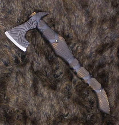 hunting axe, viking axe, with rose wood, wedding gifts for him, anniversary gifts for her, gifts for him, camping axes